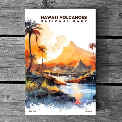 Hawaii Volcanoes National Park Poster, Travel Art, Office Poster, Home Decor | S8 - image3